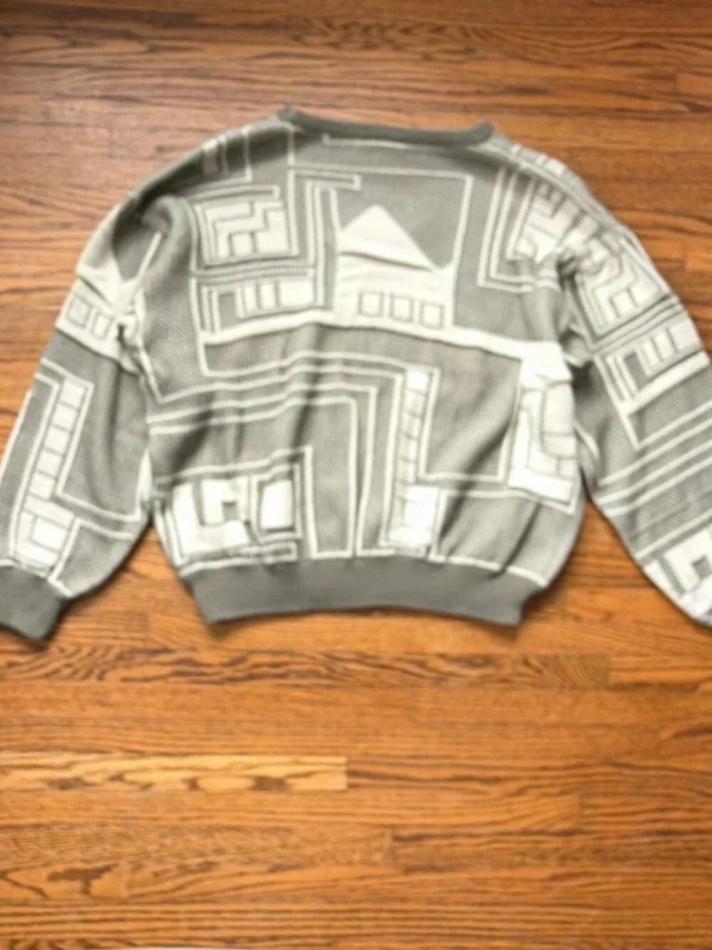 vintage grail Coogi Geometric Knit Sweater Grey/White M Made in Australia